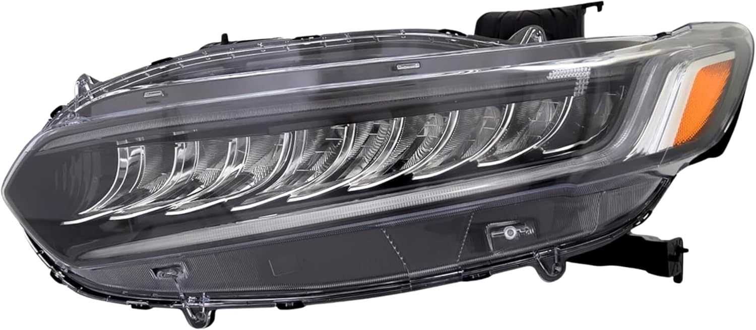LED Headlight Assembly Compatible with Honda 2021-2022 Accord Sport, Sport Hybrid/SE Headlamp, Including Bulbs, Left/Driver Side, DOT/SAE, OEM: 33150-TVA-A41, HO2502202