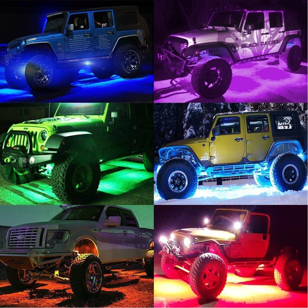 Tесh Dеаlѕ 🔥 12 Pod RGB Led Rock Lights Kits with Bluetooth Control Waterproof Neon Lights for Cars Off Road Truck SUV ATV (12 Pods)