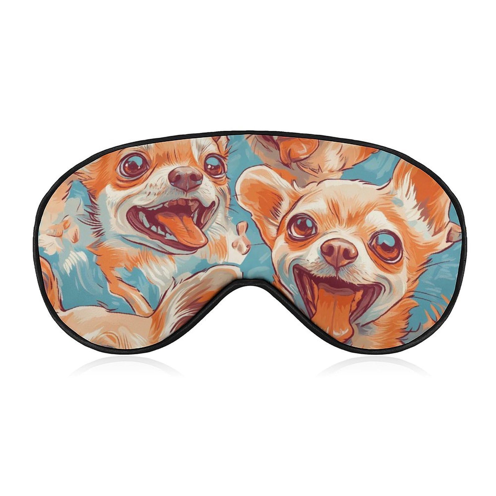 Happy Chihuahua Dogs Sleep Mask Eye Masks Cover with Adjustable Strap