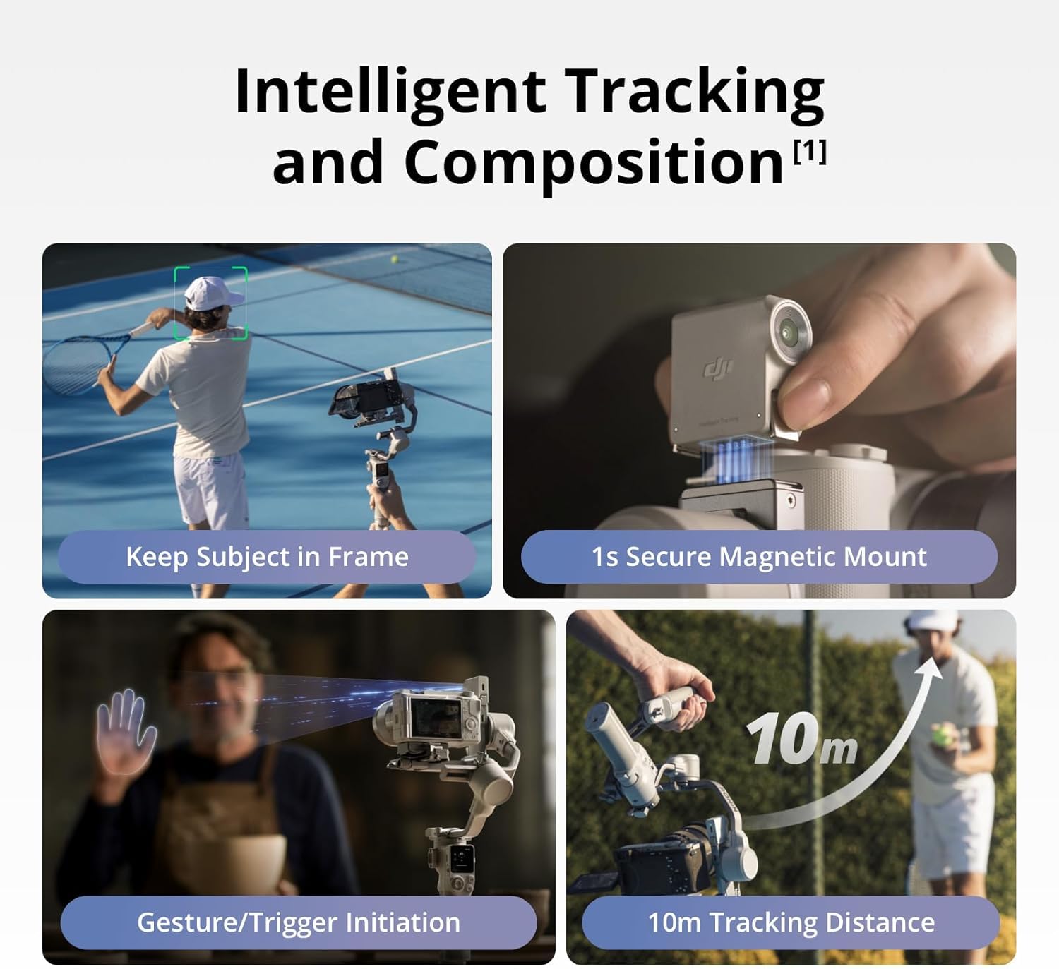 DJI RS 4 Mini, Gimbal Stabilizer for Cameras, Auto Axis Locks, Camera Gimbal, Native Vertical Shooting + Turnstile Wireless Lavalier 2X Microphones (): Intelligent Tracking Module