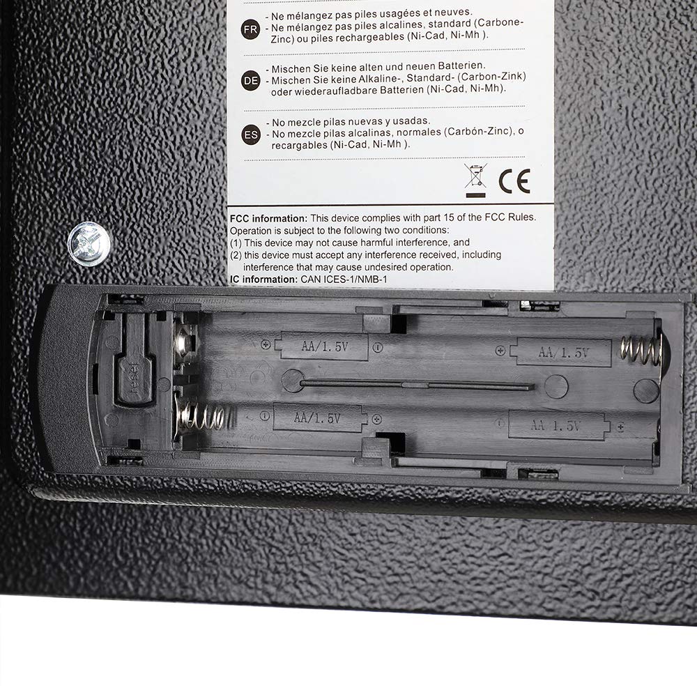 Amazon Basics Caja Fuerte de Seguridad de Acero con Cerradura con Teclado, Protege Dinero, Joyas, Documentos de identificación, 14 l, 35 cm x 25 cm x 25 cm, Color Negro — view 11