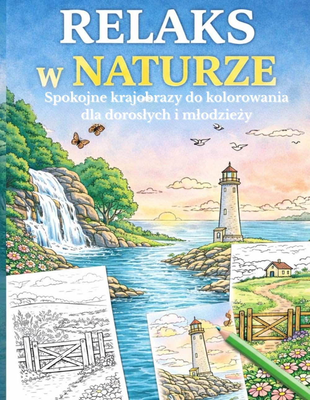 Relaks w Naturze: Spokojne krajobrazy do kolorowania dla dorosłych i młodzieży Antystresowa książka