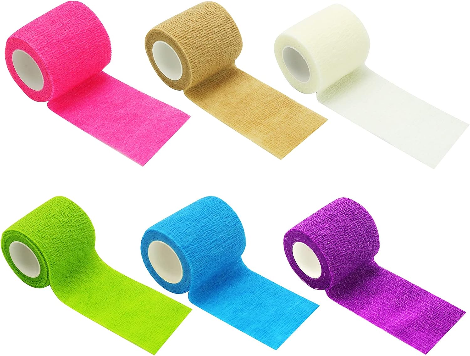 6 Rolls Self Adhesive Bandage Wrap Tape Self Adherent Vet