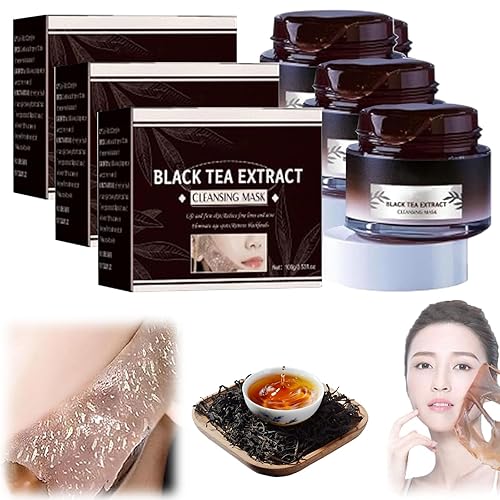 Máscara de té negro, máscara de té negro, máscara de té negro, máscara de té negro, máscara de té negro reafirmante durante la noche, máscara de