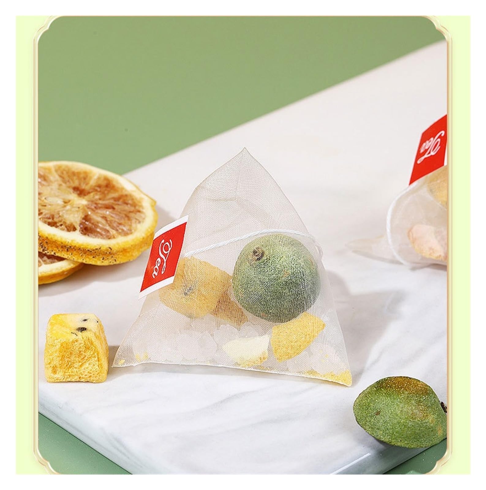 Torebki na herbatę z zieloną mandarynką i marakują 200g (10g*20 torebek) Herbata czystych owoców zimno, pakowana pojedynczo(2pcs)