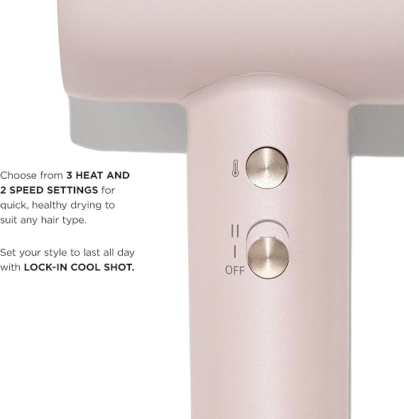 T3 LuxeDry Ionic Hair Dryer Set, Blow Dryer with Diffuser for Curly, Wavy & All Hair Types, Drying & Styling Concentrators, 3 Heat & 2 Speed Settings, Cool Shot, Frizz-Free Shine