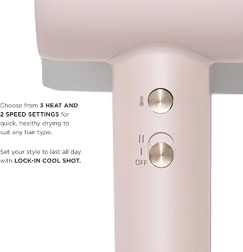 T3 LuxeDry Ionic Hair Dryer Set, Blow Dryer with Diffuser for Curly, Wavy & All Hair Types, Drying & Styling Concentrators, 3 Heat & 2 Speed Settings, Cool Shot, Frizz-Free Shine