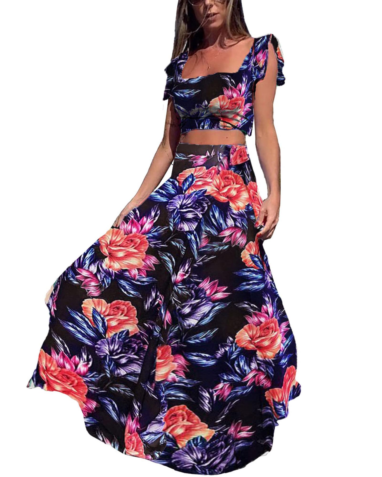 In love met deze set! Voor een bohemian touch draag je onze maxi rok met deze bijpassende top en voor het strand draag je hem met een bikini eronder. Je kunt de