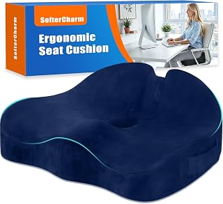 Memory Foam Seat Cushion for Office Chair & Car Seat, Blue