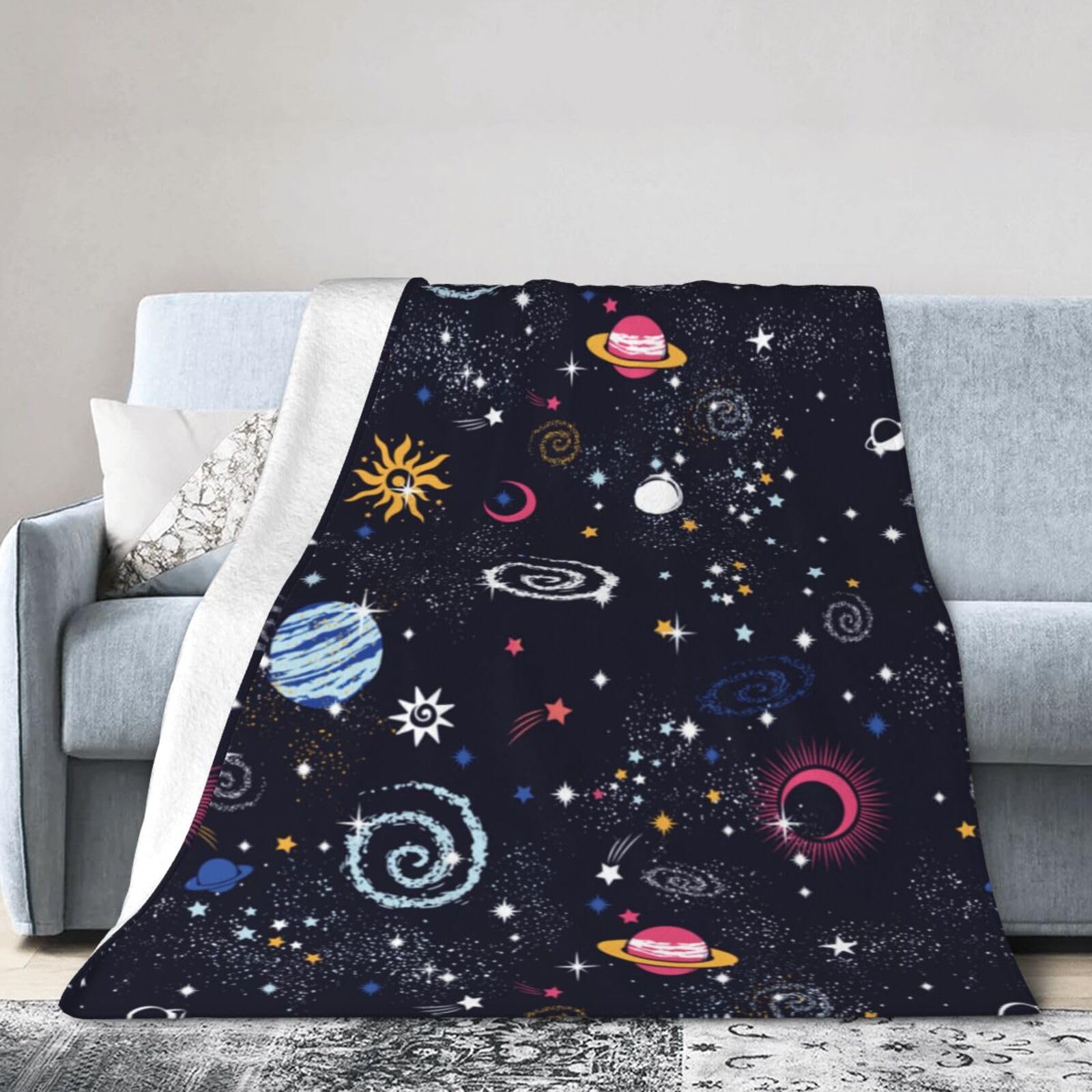 Cartoon Sharry Sky Blanket Super Soft Flannel Fleece Throw Blanket for Boys Girls Kids Women Man Adults Cozy Warm Blanket for Bed Sofa Couch Gift