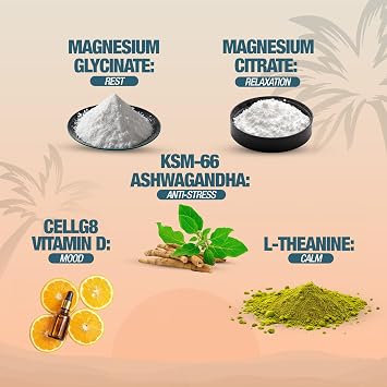 Calma Watermelon Lime Calming Drink Mix, Magnesium Glycinate & Citrate with KSM-66 Ashwagandha, L-Theanine & Vitamin D3 (CELLg8) Sugar Free, Non-GMO 31 Servings