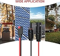 Vista 7 de Cable de Panel Solar 10AWG 20FT a Conector Anderson 2 6 10 20 35 50FT Cable de Extensión Solar para Estación de Energía Portátil Generador Solar