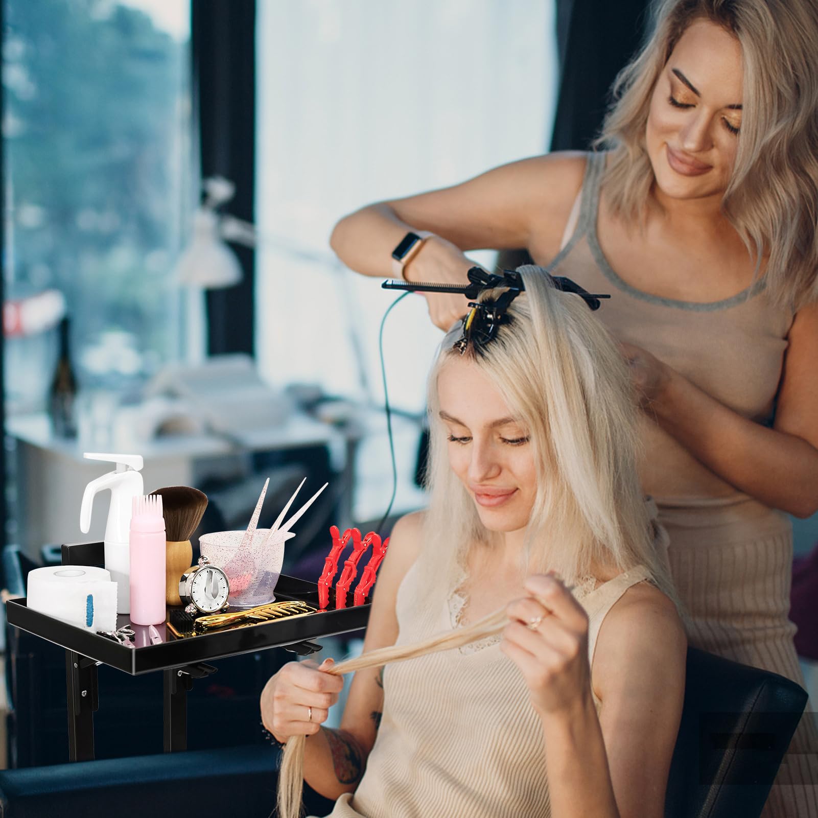 con Ruedas para Salón Organizador de Acero Inoxidable de Intensivo | Con Ruedas Para Peluqueria Para Salon De Belleza, Spa, Estetica, Aula Y Suministros Para Peluqueria