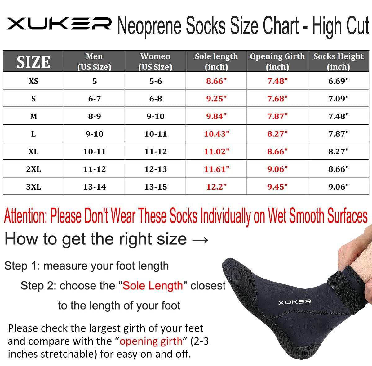 XUKER Calzini da acqua in neoprene, 3 mm, a prova di sabbia, da beach volley, scarpe da immersione, per sport acquatici all'aperto