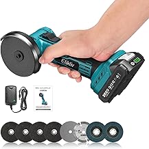 【Improved Lightweight Type】Elikliv Disc Grinder Rechargeable Mini Electric Grinder Compact Brushless Motor Equipped Outer Diameter 75mm Inner Diameter 10mm Maximum Rotation Speed 19,800rpm Includes 8