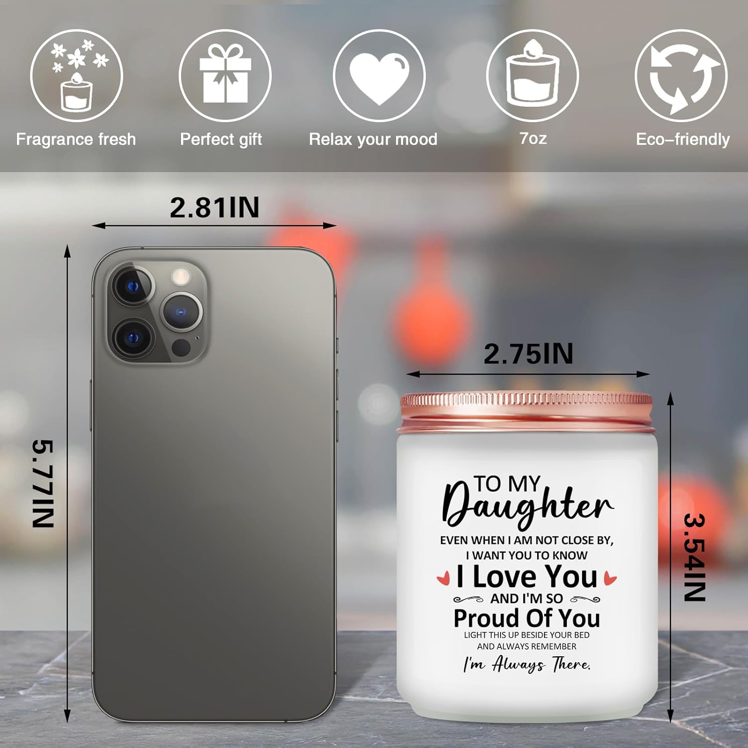 Maybeone Daughter Gifts from Mom Dad - Christmas Valentines Day Mothers Day Birthday Gifts for Daughters -7 Oz Lavender Scented Candle - Image 3