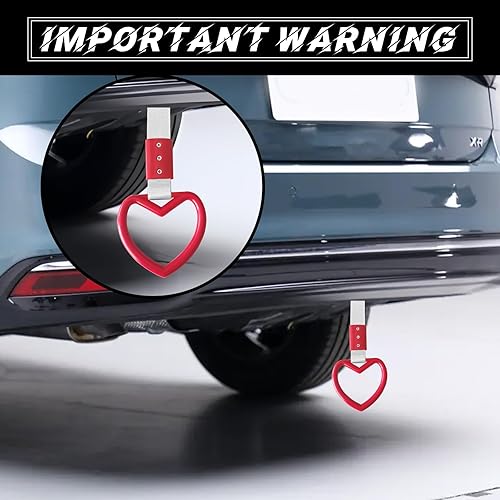 Miniatura 6 de Extractor de automóvil en forma de corazón de 2 piezas con dije de deriva, anillo de advertencia de parachoques trasero, extractor en forma de