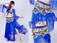 Vista 18 de Wuchieal Bufanda de cadera para mujer con monedas de oro, falda envolvente ruidosa