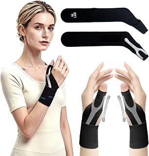 1Pair Black Elastic Carpal Tunnel Wrist Brace with Thumb Spring Support | Ultra‑Thin Wrist Wraps Men Women, Compression Support for Sports Office Daily Use,Relieve Repetitive‑Motion Wrist Injuries(M)