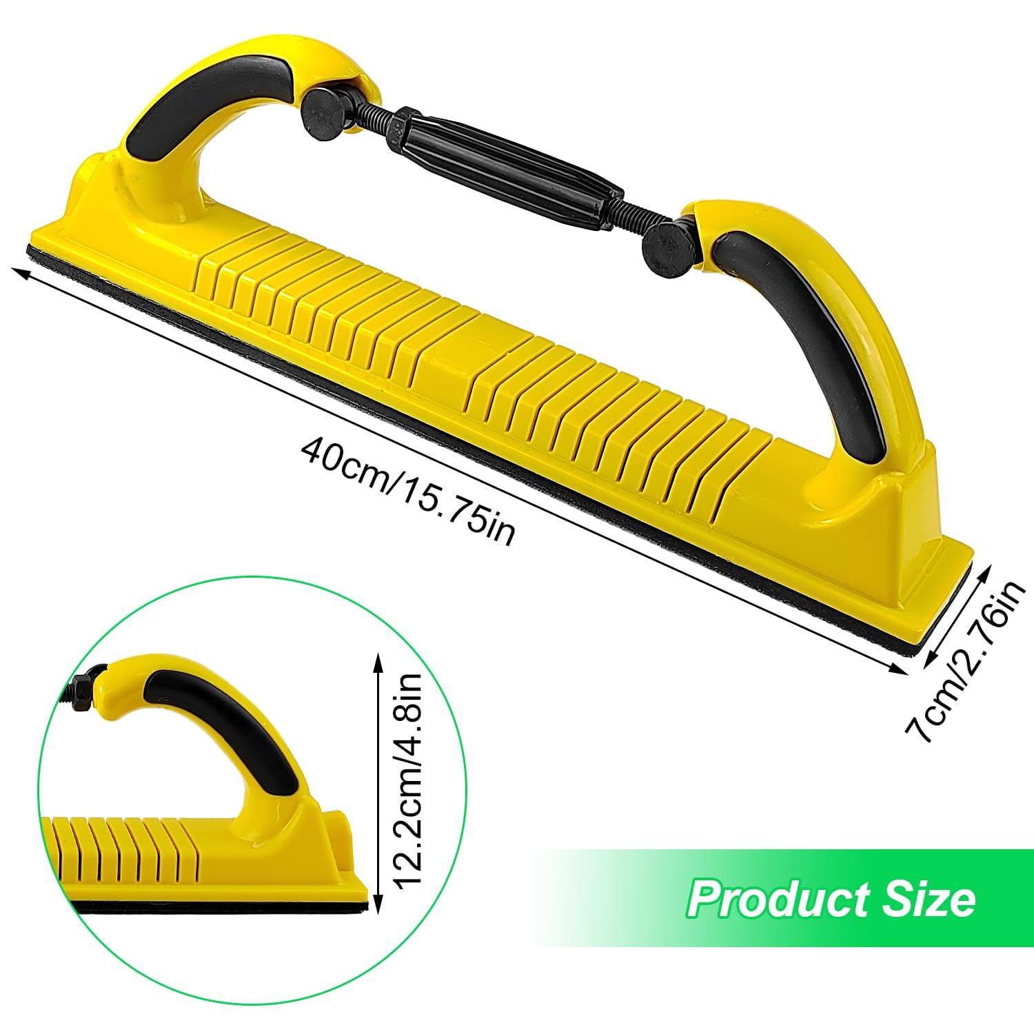 Professionnelle Jaune Cale a Poncer Main, Ponceuse Platre, Ponceuse à Main, 70 x 400 mm Outil de Ponçage Manuel, Utilisé pour le Polissage et le Meulage