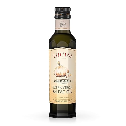 Lucini Italia - Aceite de oliva virgen extra de ajo robusto, infusión de AOVE con ajo fresco, aceite de oliva para adobo, asar, verificado sin OMG,