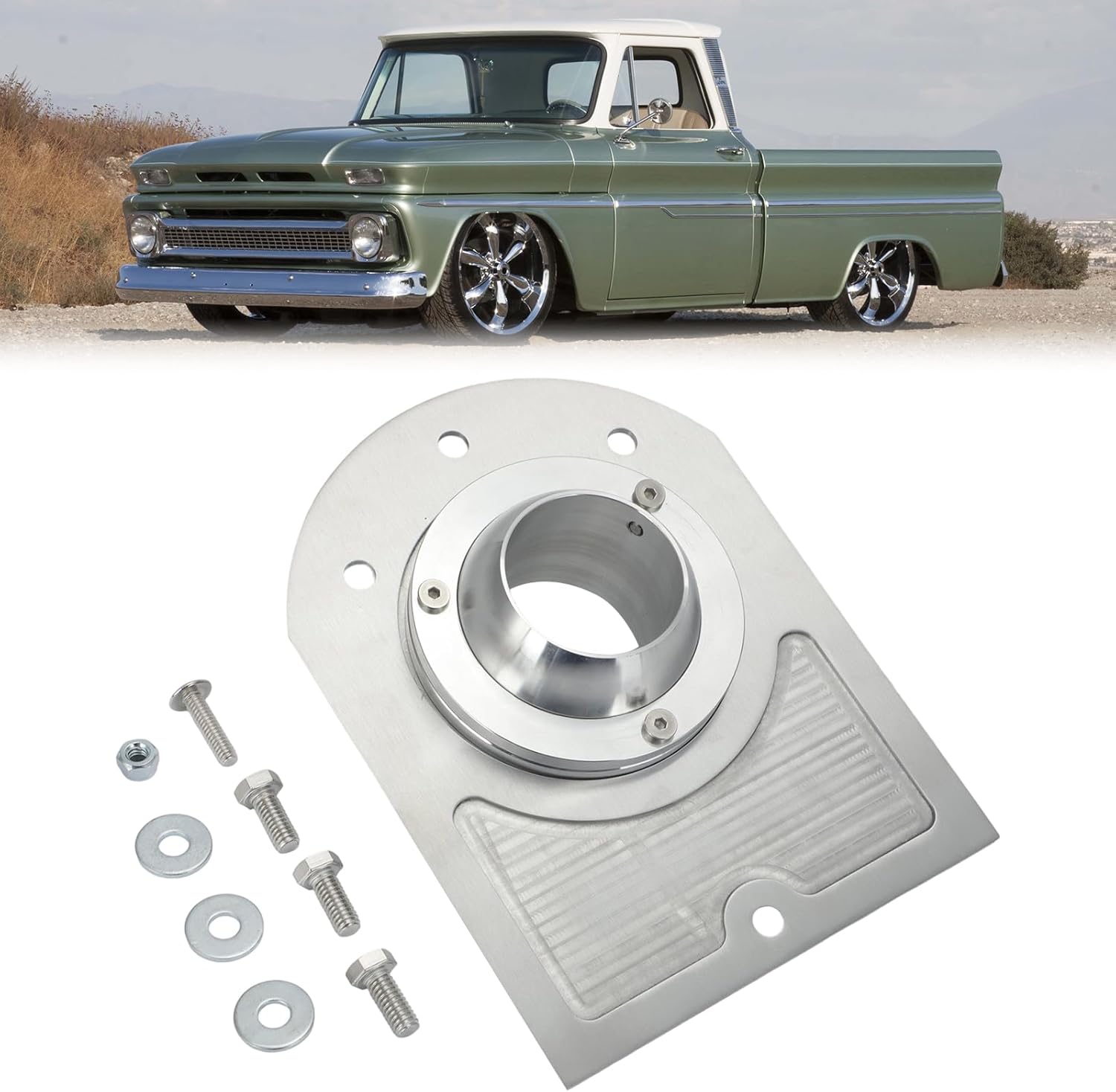 Alpha Rider Steering Column Firewall Mount for 1960-1966 Chevy C10/C20/C30 Pickups (Aluminum Material)