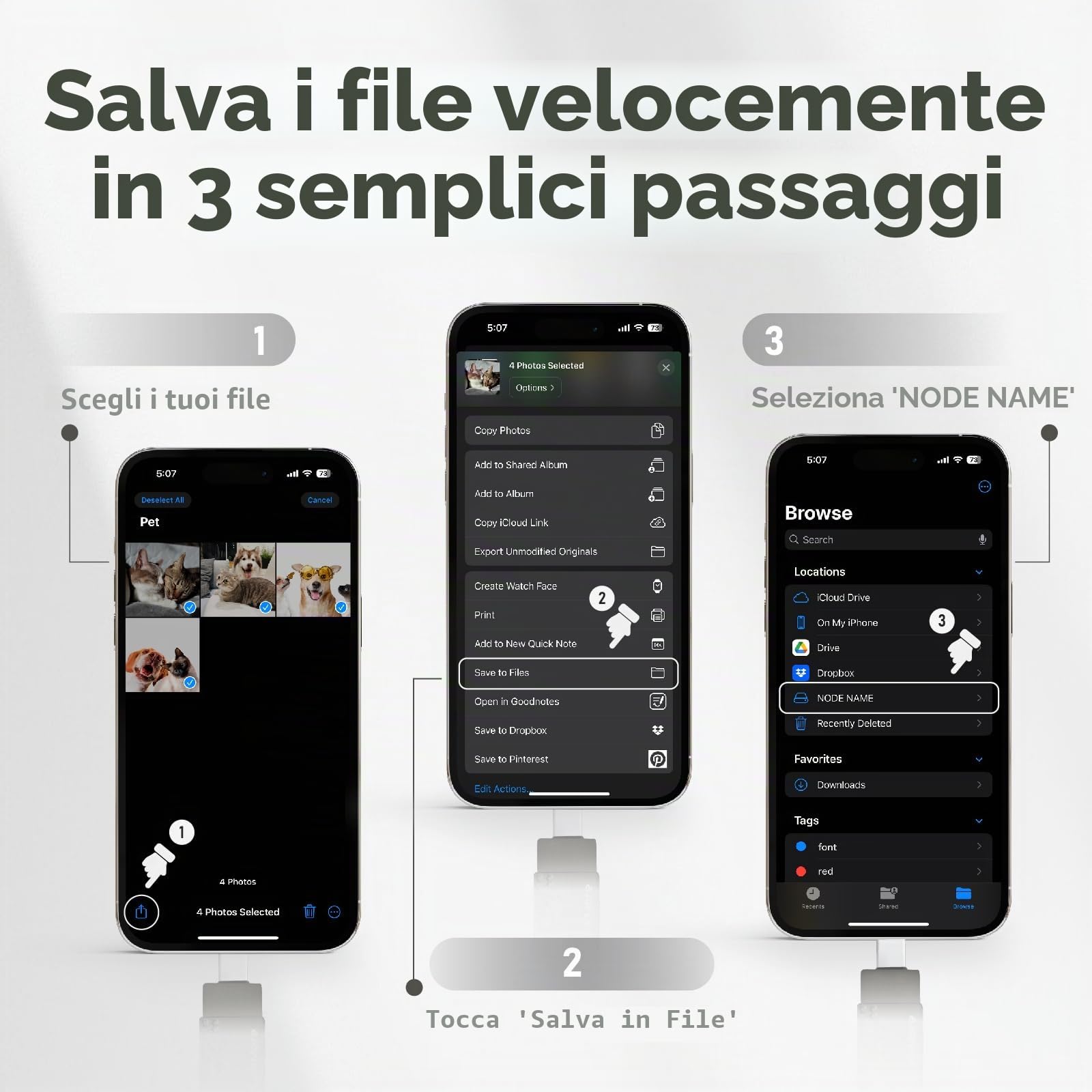 Linkmore 256 GB Dual Drive, TipoC Chiavetta USB, velocità fino a 150 MB/s, connettori USB tipo C e A reversibili, per smartphone, tablet, Mac e PC