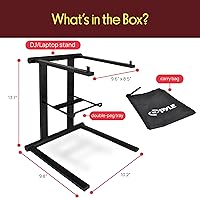 Vista 7 de Pyle Portable Folding Laptop Stand - Foldable Laptop Stand with Adjustable Height, Secondary Accessory Tray for iPad, Tablet, DJ Mixer, Workstation