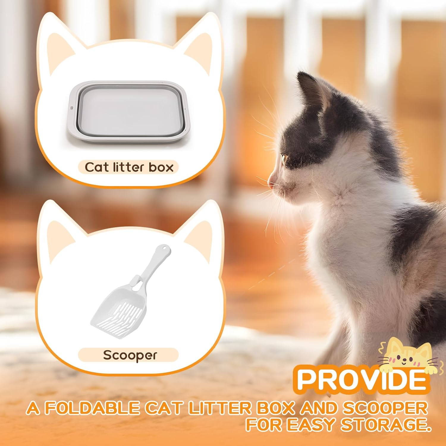 Cat Litter Box Enclosure, Hidden Litter Box Enclosure, Design for Easy Collection of Spilled Cat Litter with Transparent Door