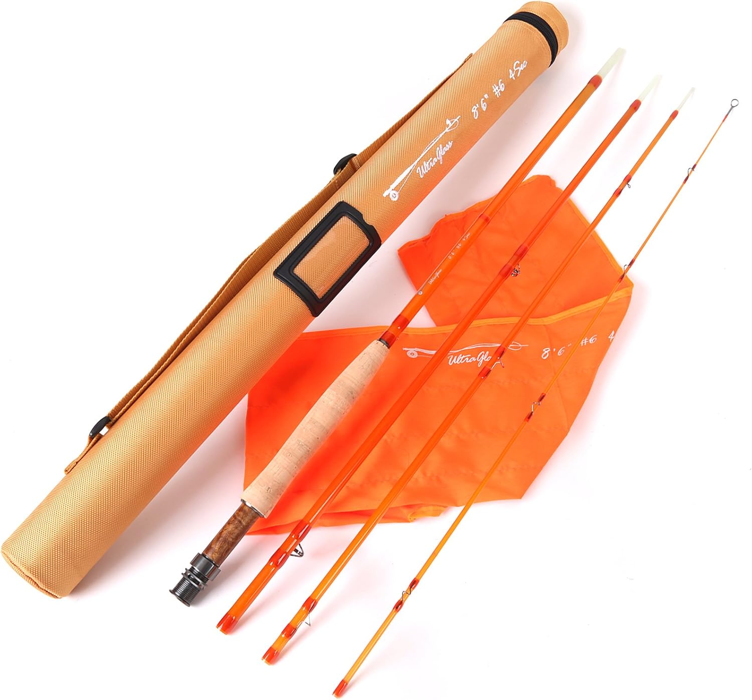 M MAXIMUMCATCH Maxcatch Fiberglass Fly Fishing Rod: 3wt/ 5wt/ 6wt/8wt in Blue,Orange, Purple or Transparent