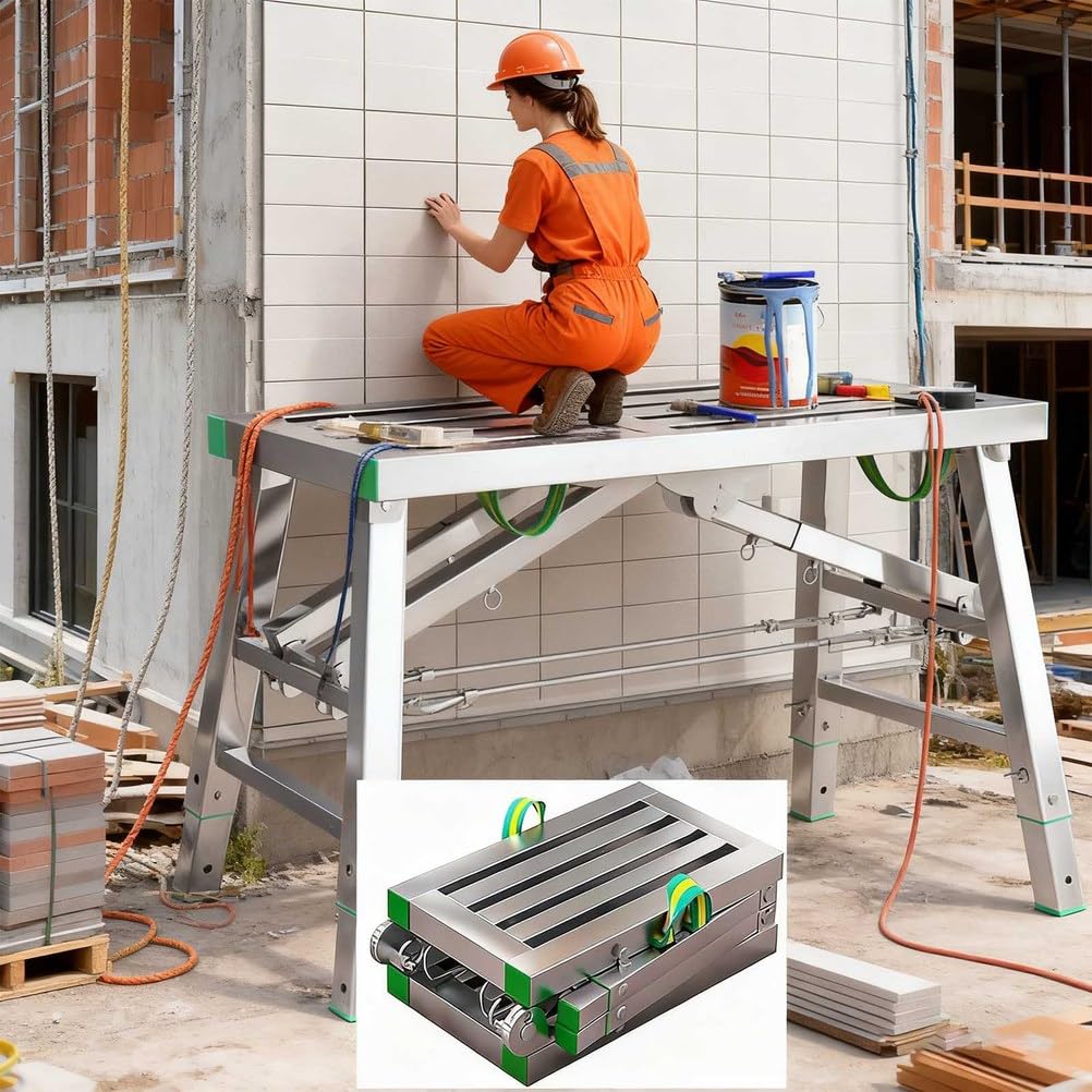 Plataforma de trabajo ajustable con altura regulable fuerte duradera carga 400 kg