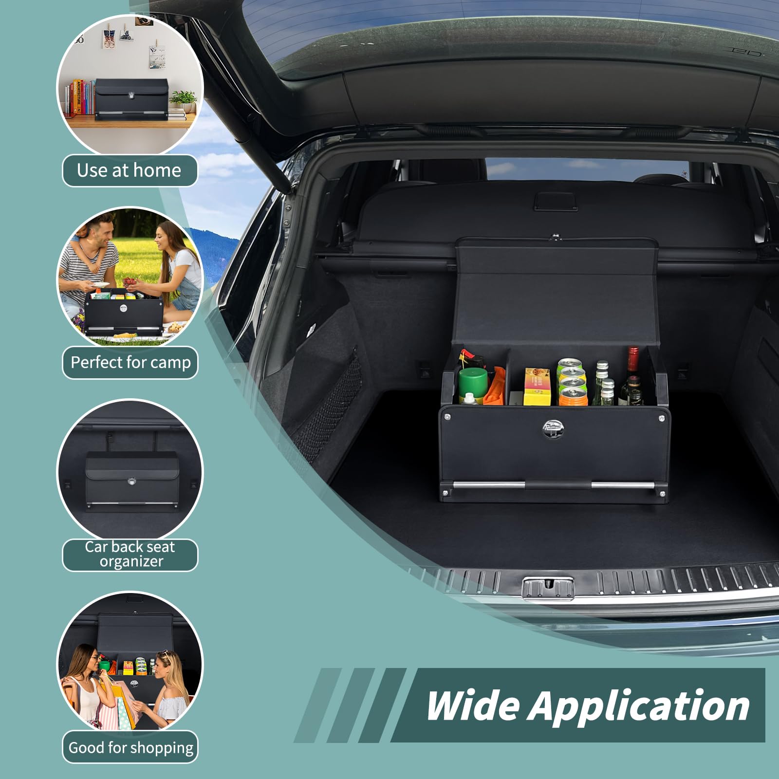 Scatola Portaoggetti Pieghevole Per Bagagliaio Per Auto - Foto 3