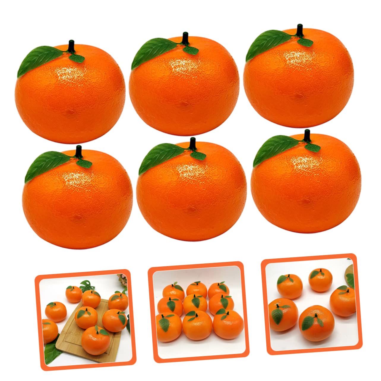PRETYZOOM 3 Sätze Künstliche Orange Süsse Orangen Orangefarbene Verzierungen Falsches Orange Künstliche Früchte Schaufensterdekoration Falsches Obstdekor Künstliche Frucht Schaum 6 Stück * 3