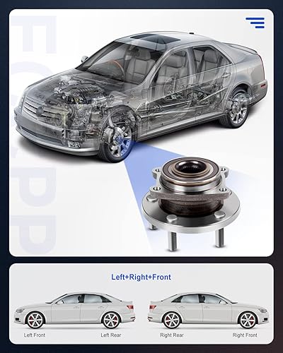 Miniatura 2 de ECCPP Conjunto de rodamiento de cubo de rueda delantera, 5 lengüetas con ABS para 08 09 10 11 12 13 14 Dodge Avenger Caliber compatible con 513263