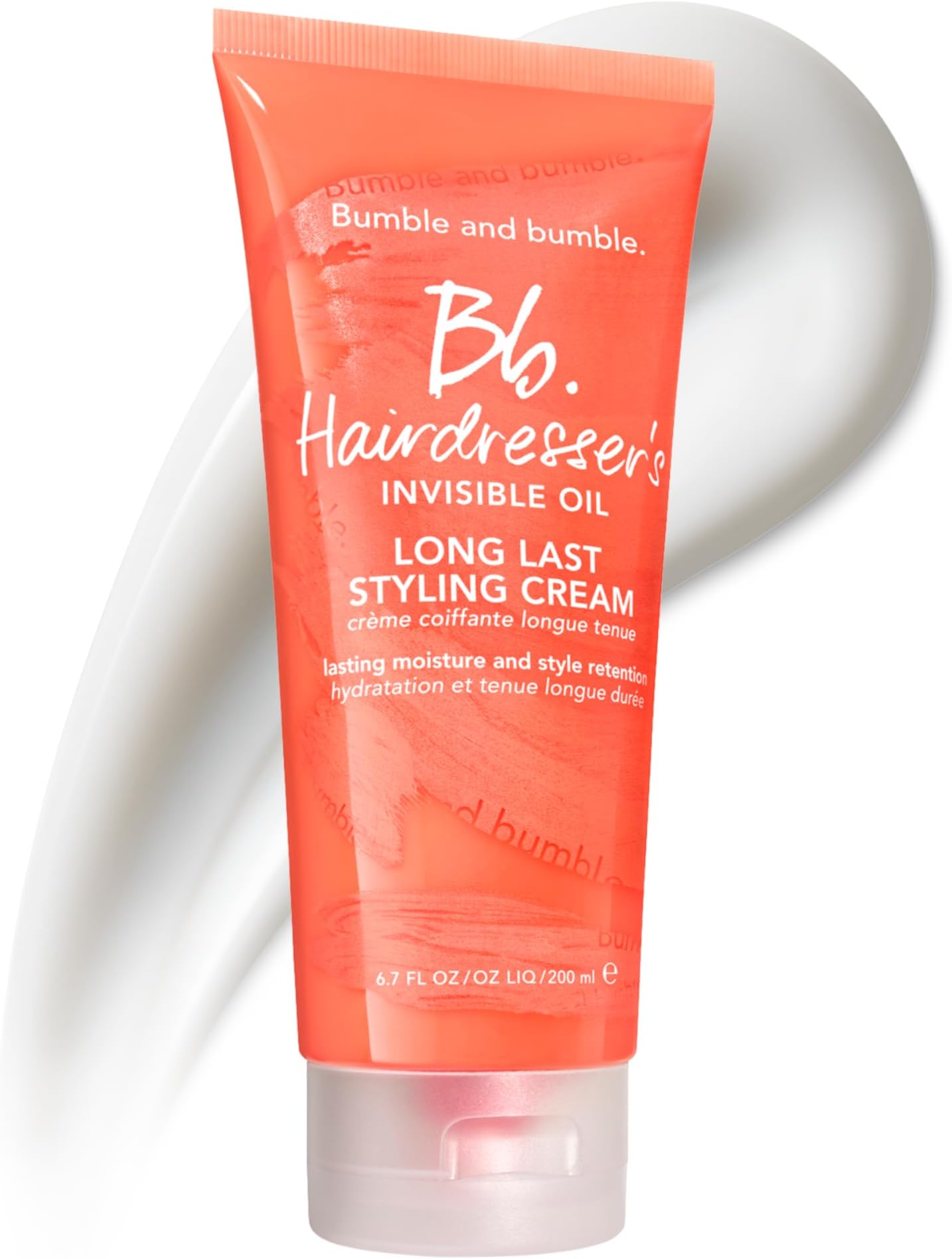 Hairdresser's Invisible Oil Long Last Styling Cream | Hydrating, Anti Frizz, Color Safe | Curly, Wavy, Straight | With Argan Oil, Coconut Oil + Grapeseed Oil, 200 ml