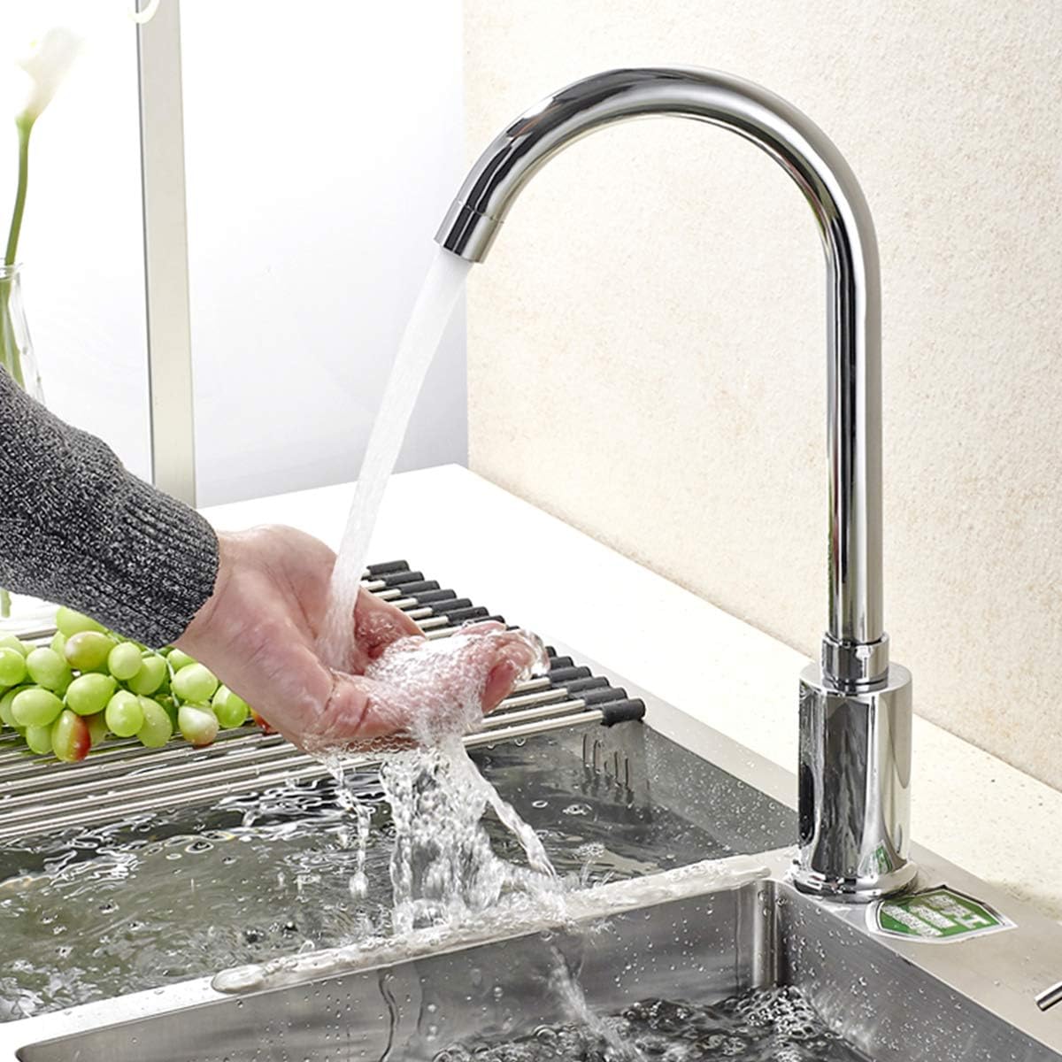 Amаzоn Crаzу 🔥 Dеаlѕ Gimify Touchless Kitchen Faucet Kitchen Sink Motion Sensor Smart Faucet Hands Free Automatic Faucet Tap, Hot and Cold Mixer Control, Battery Powered, Solid Brass, Chrome Finished