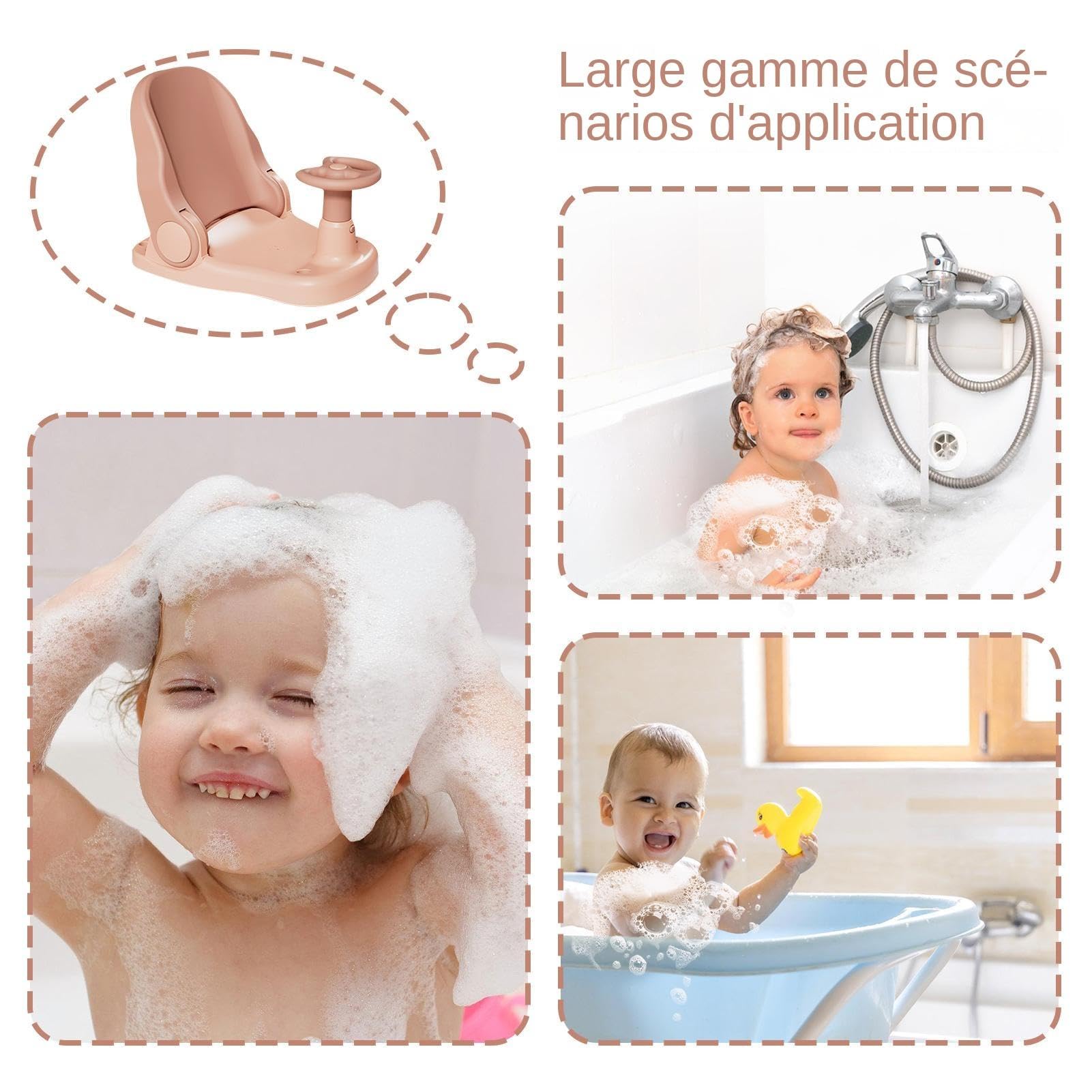 Asiento infantil para baño, silla de ducha para niños | asiento plegable