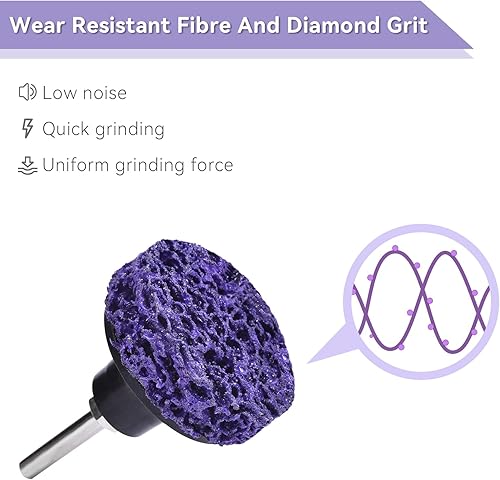 Miniatura 3 de Paquete de 21 discos de tira fácil de cambio rápido de 2 pulgadas para taladro, accesorios para amoladora de troqueles, ruedas de pelado de