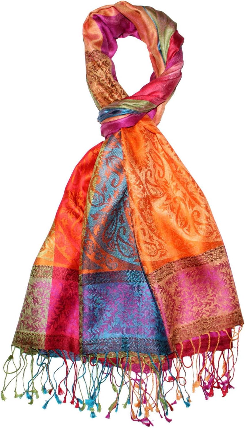 Lorenzo Cana Luxe sjaal Jacquard geweven 100% zijde paisley patroon, heren sjaal meerkleurig 70 x 190 cm