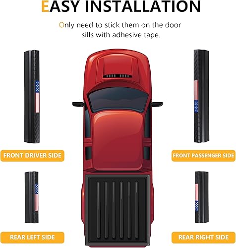 Miniatura 6 de Protector de umbral de puerta compatible con Ford F150 2021 2022 2023 2024 2025, accesorios interiores para umbral de puerta, placa de rozaduras,