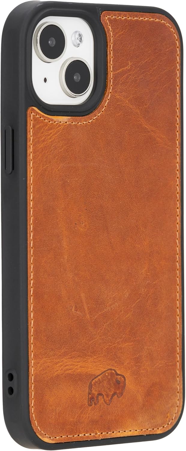 BLACKBROOK Protective Leather Case for iPhone 15 Plus, Compatible with MagSafe & Wireless Charging, Top Grain Leather Case for iPhone 15 Plus – Upgraded Drop Protection - Anti-Slip Phone Case