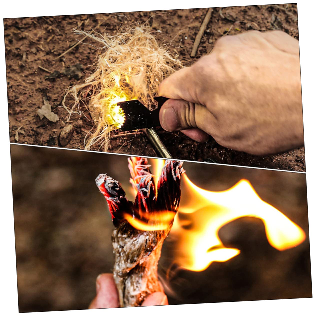 Balacoo Camping Supplies 4-Pack Fire Starter Rope Flint Fire Starter Fat Rope Stick Igniters Outdoor