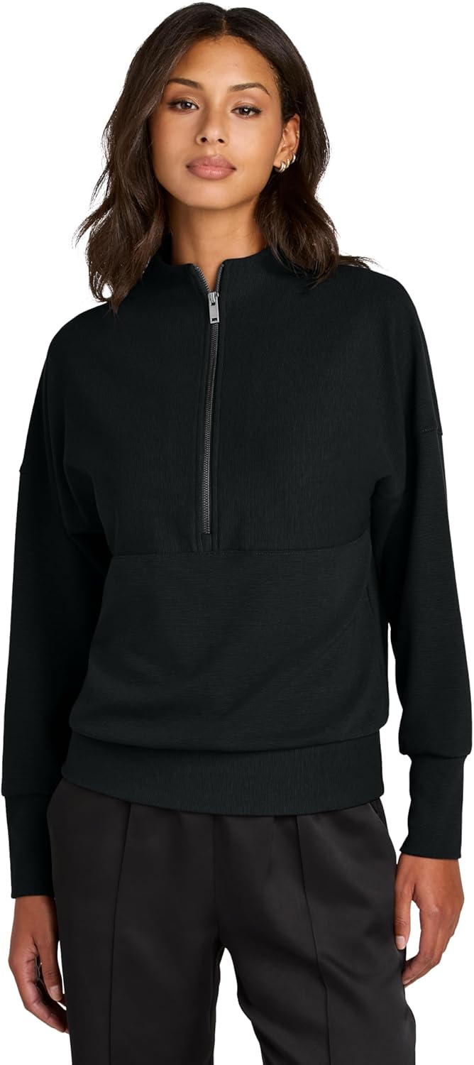 Mercer+Mettle Women's Linear Texture Quarter Zip | 1/4 Zip Sweatshirt for Women, Pullover Sweater for Work & Casual Wear
