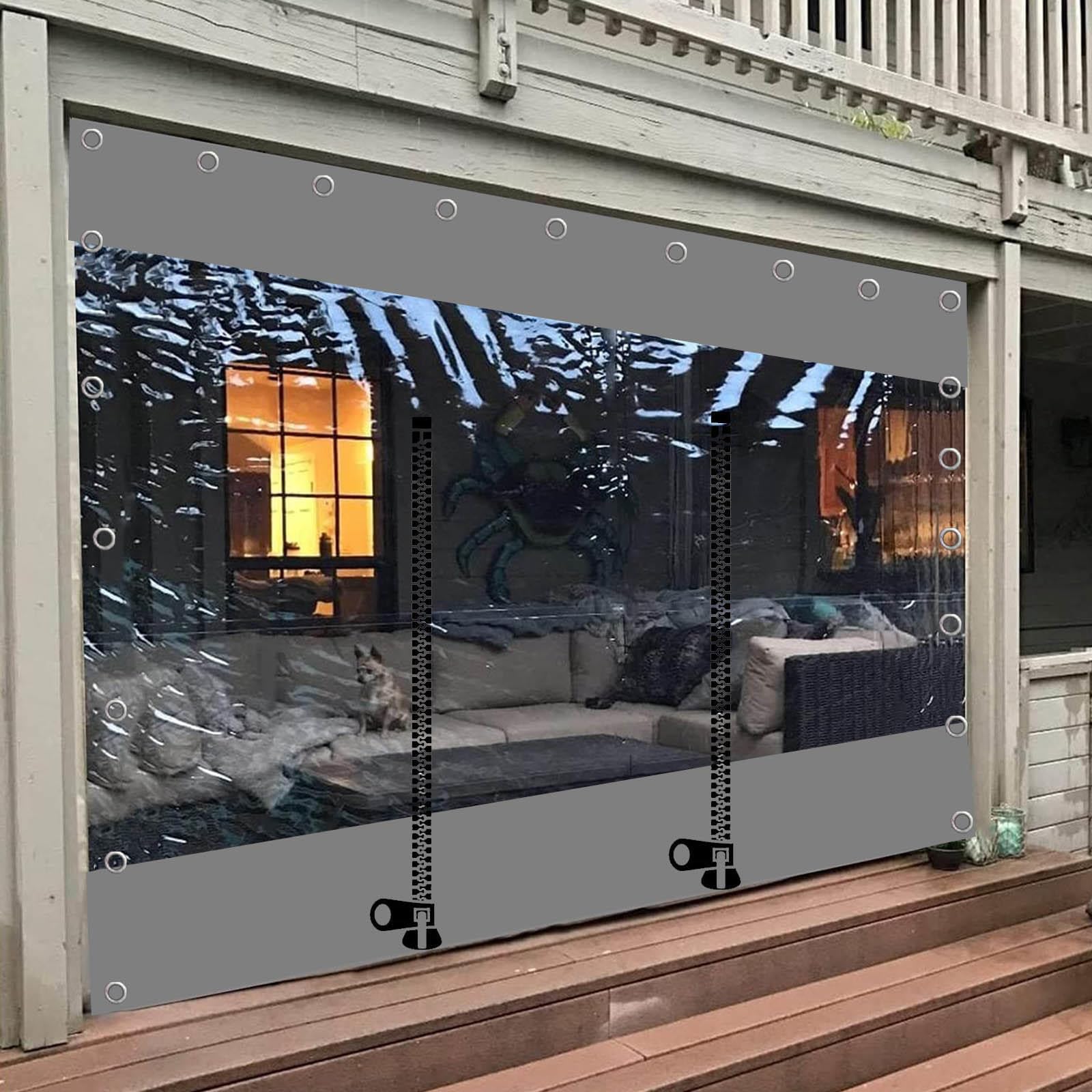 Bâche extérieure transparente anti vent et pluie pour isoler la pergola de jardin