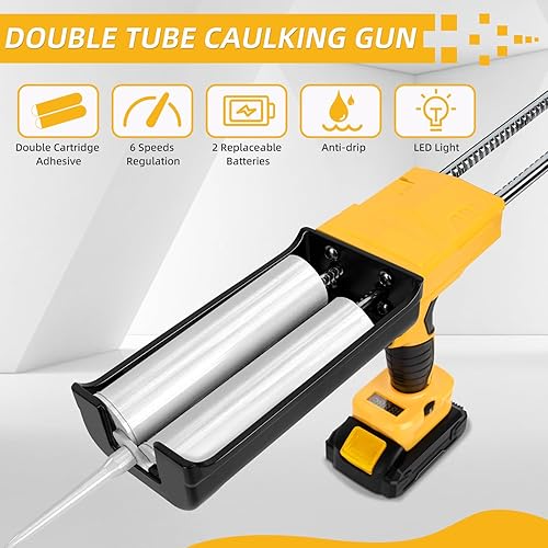 Miniatura 2 de Pistola de calafateo eléctrica inalámbrica sin goteo, doble cartucho, pistola de epoxi adhesiva para 13.5 fl oz13.5 fl oz (relación de mezcla 11)