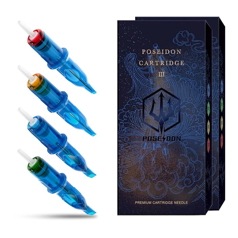 Cartuchos de Agulhas para Tatuagem POSEIDON 1207RM #12 Standard Round Magnum – Pacote com 30