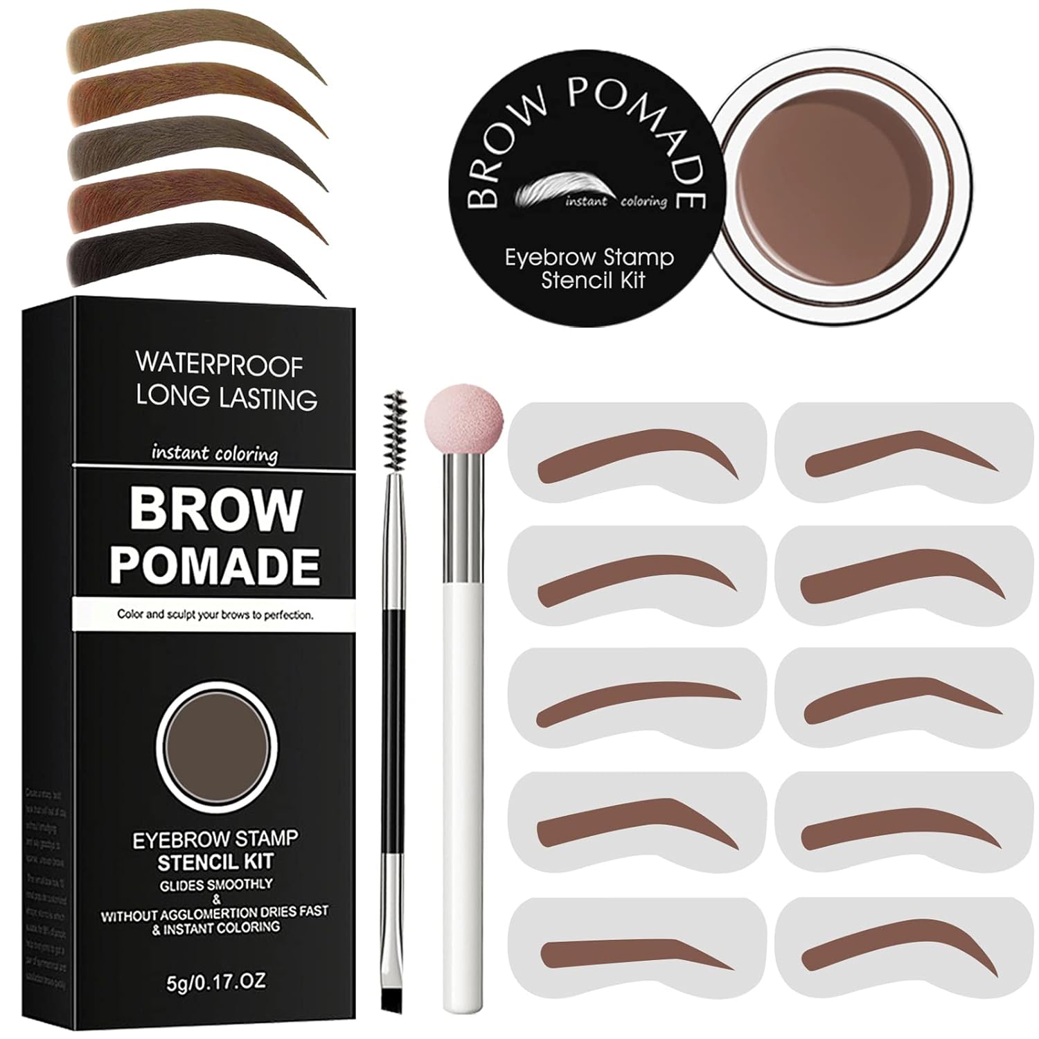 Eyebrow Stamp Stencil Kit for Waterproof Eyebrows Makeup
