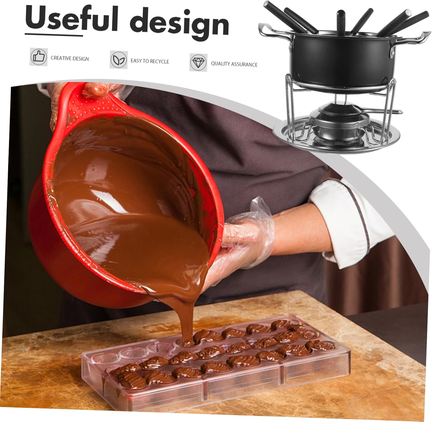 Ciieeo Stainless Steel Chocolate Melting Oven Cauldron for Candy Tempering Machine