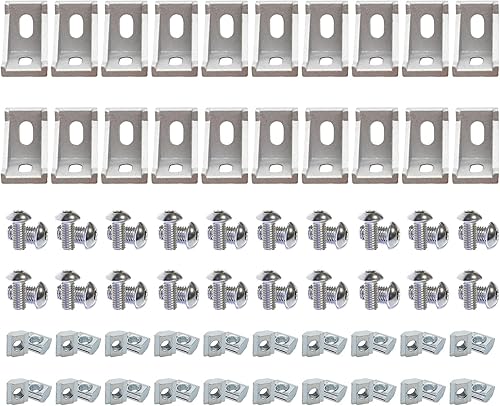 Miniatura 1 de BLCCLOY 20 juegos de 10 soportes de extrusión de 1 "x 1" Serie 1010 Juego de conectores de perfiles de extrusión de aluminio, 20 piezas de 10