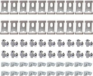 BLCCLOY 20Sets 10 Extrusion Brackets 1" x 1" 1010 Series Aluminum Extrusion Profiles Connector Set, 20pcs 10 Extruded Aluminum Corner with T Slide Nuts Bolts for 10 Series Extrusion Profiles Rail
